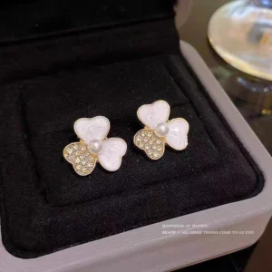 Pearl Teardrop Crystal Stud Earrings for Women by Zatsy