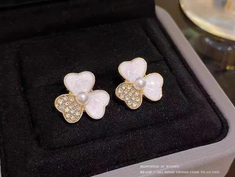Pearl Teardrop Crystal Stud Earrings for Women by Zatsy