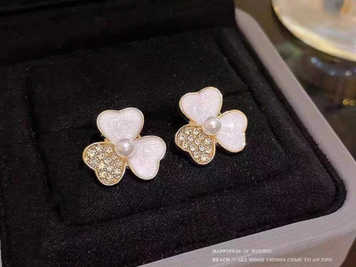 Pearl Teardrop Crystal Stud Earrings for Women by Zatsy